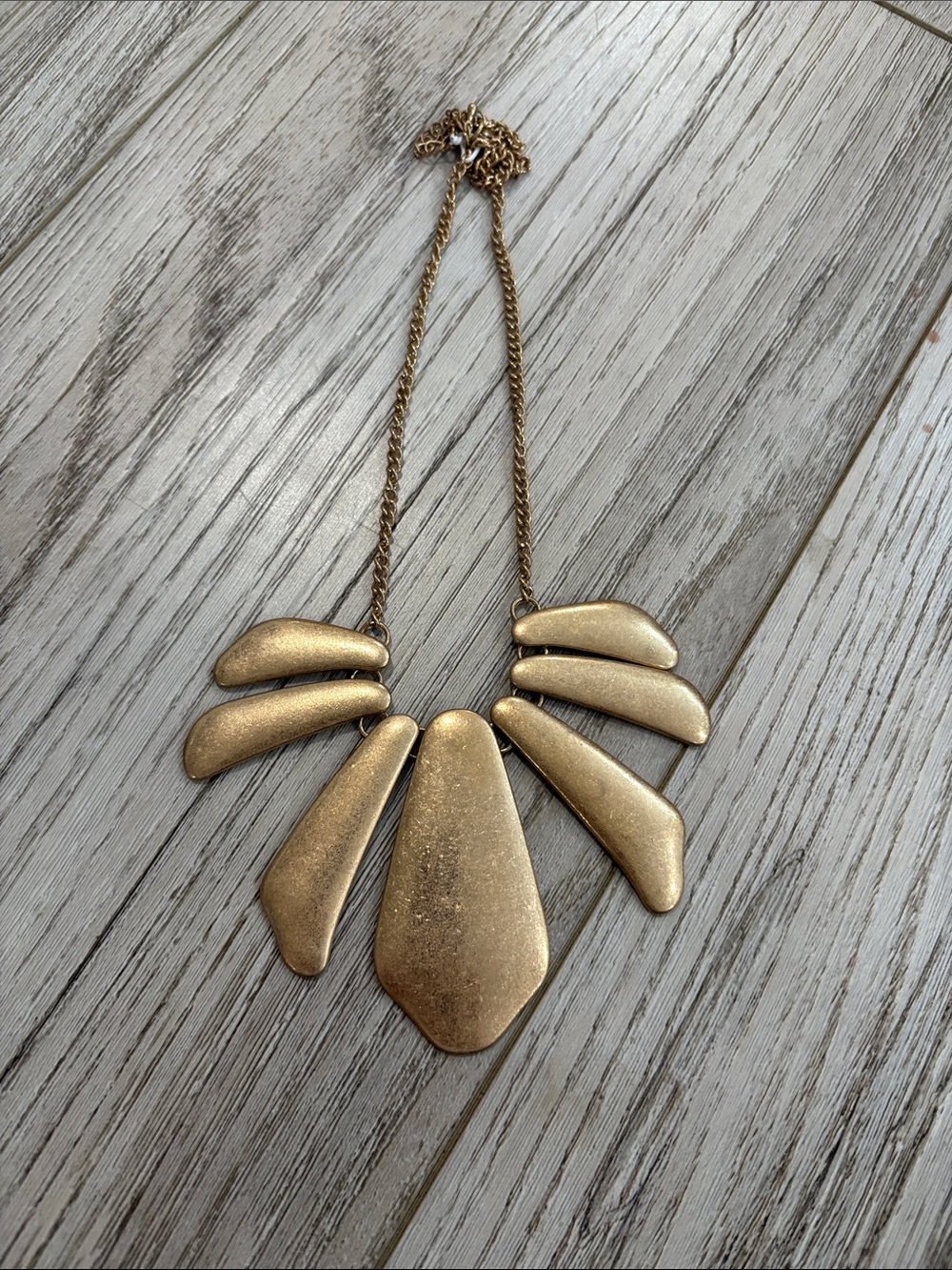 Time and Tru Gold-Tone Geometric Statement Necklace